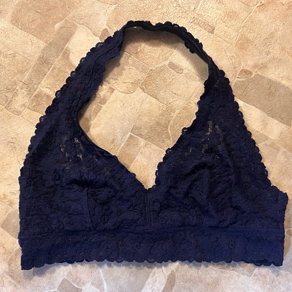 aerie Other - Aerie size XL navy blue halter lace bralette